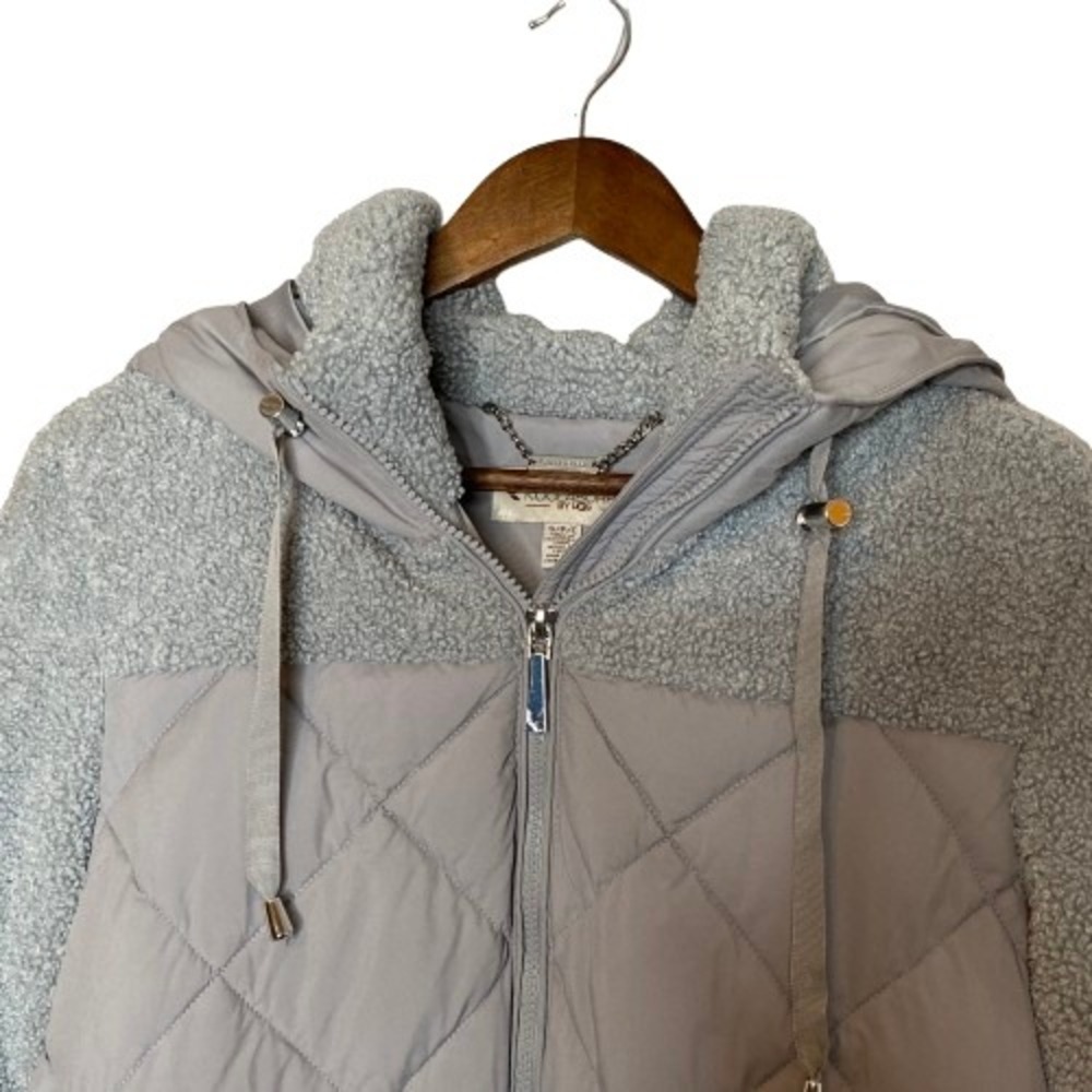 Koolaburra by UGG Womens Quilted Puffer Sherpa Hooded Coat Jacket Size S Gray - Picture 7 of 15